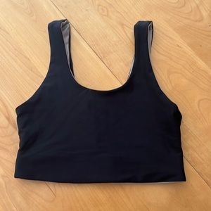 Reversible black and light brown Becca sports bra. Size medium.